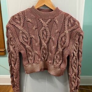🆕 ZARA Metallic Thread Crop Sweater